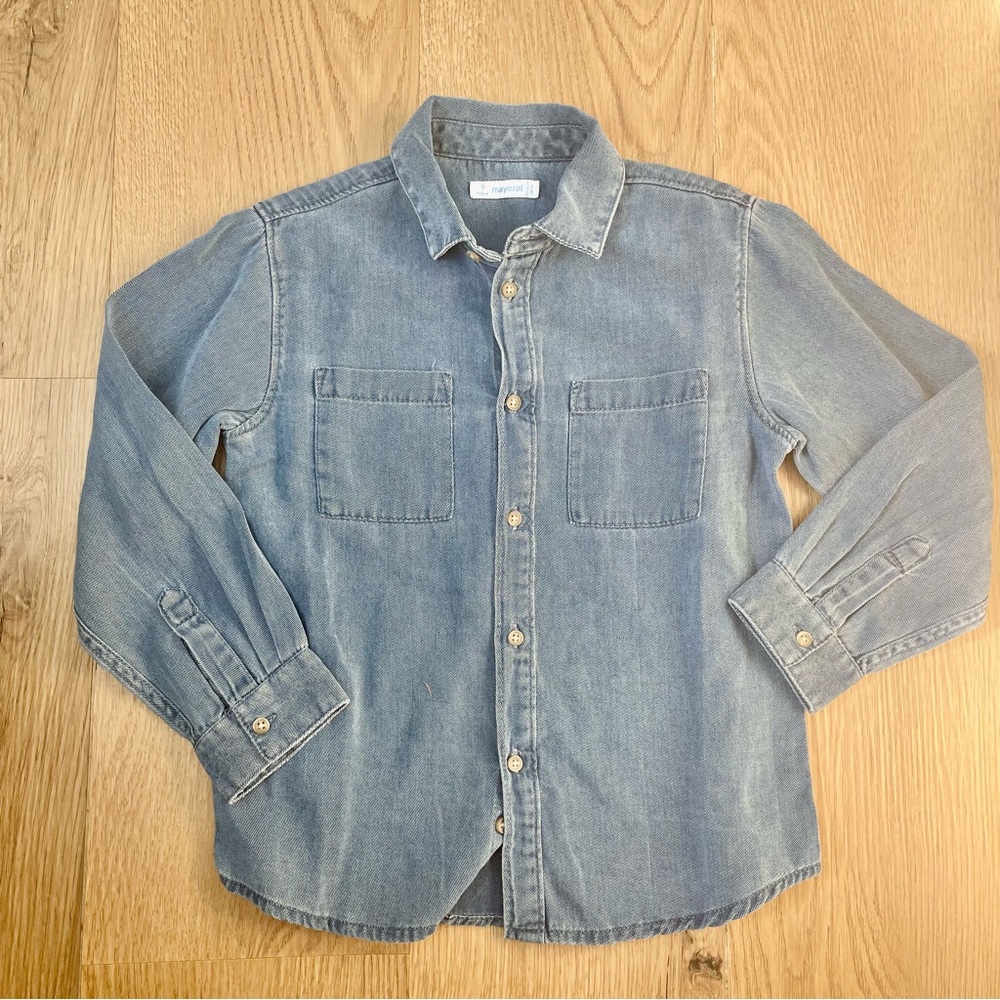 Mayoral Blue Button Down Kids Shirt